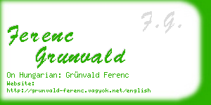ferenc grunvald business card