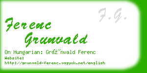 ferenc grunvald business card